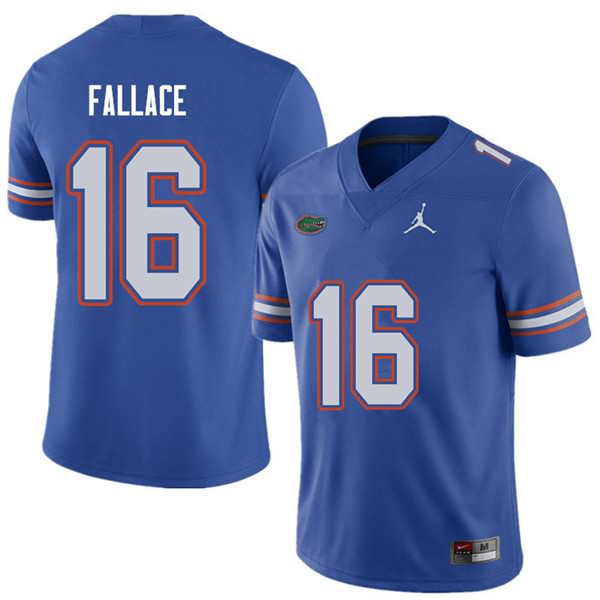 Men's NCAA Florida Gators Brian Fallace #16 Stitched Authentic Jordan Brand Royal College Football Jersey JPU8765ES